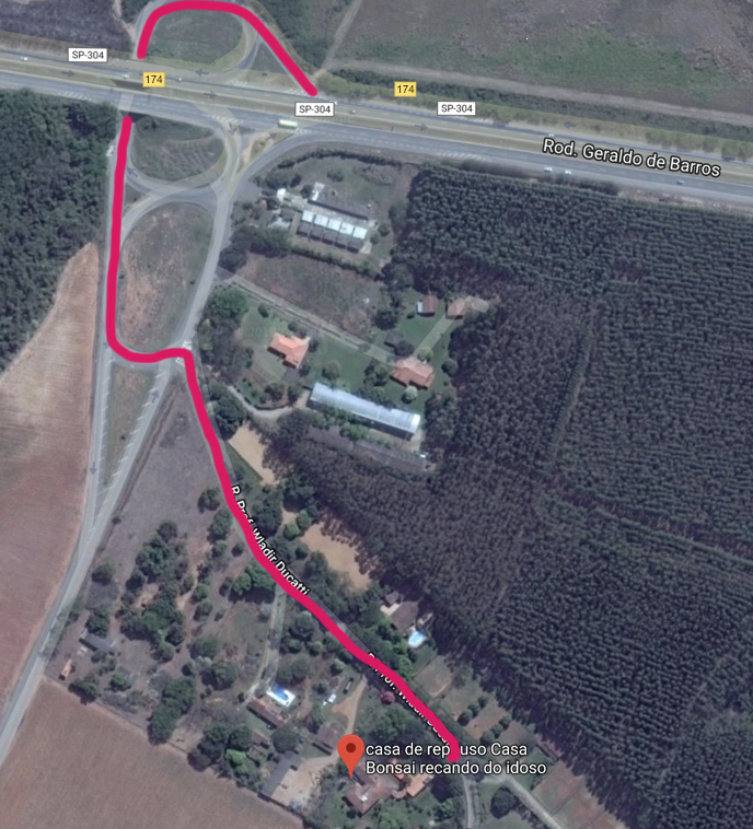 Desenho do caminho para Casa Bonsai